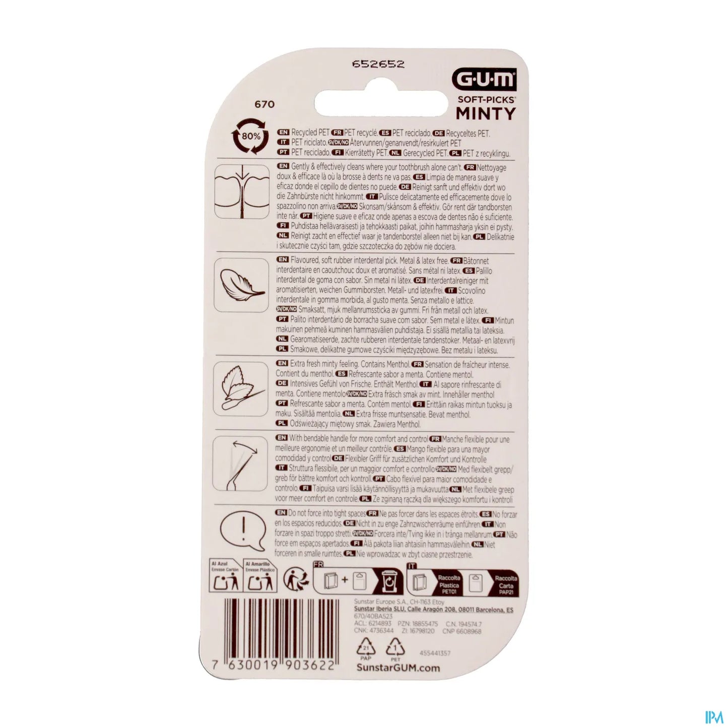 GUM Soft Picks Comfort Flex Menta 40 unità