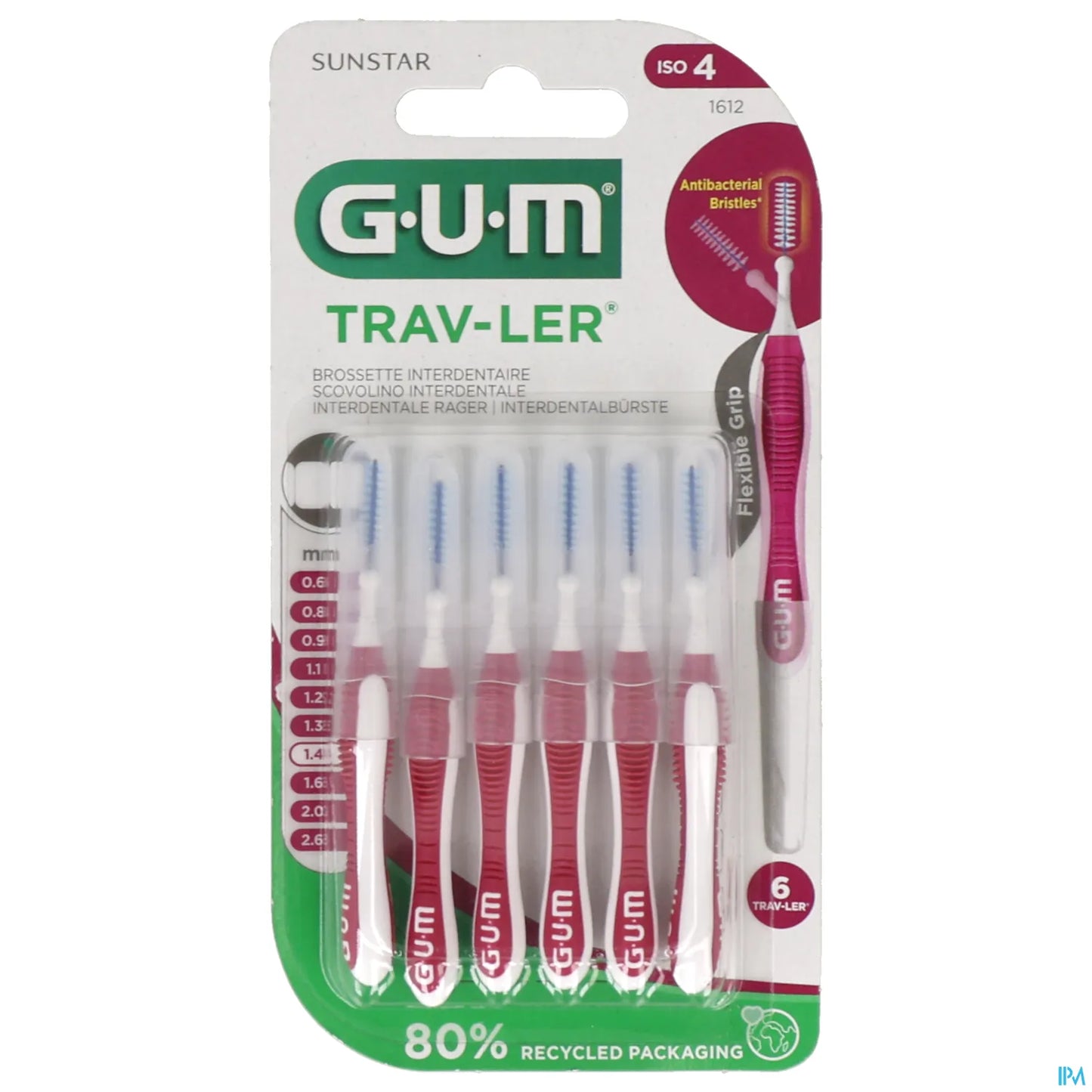 Trav-Ler Brossettes Interdentaires Réutilisables Taille 1.4mm Fuschia 6pcs