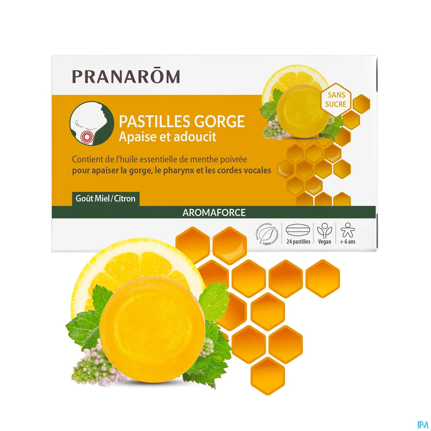 Aromaforce Pastilles Gorge Miel Citron 24 Pastilles