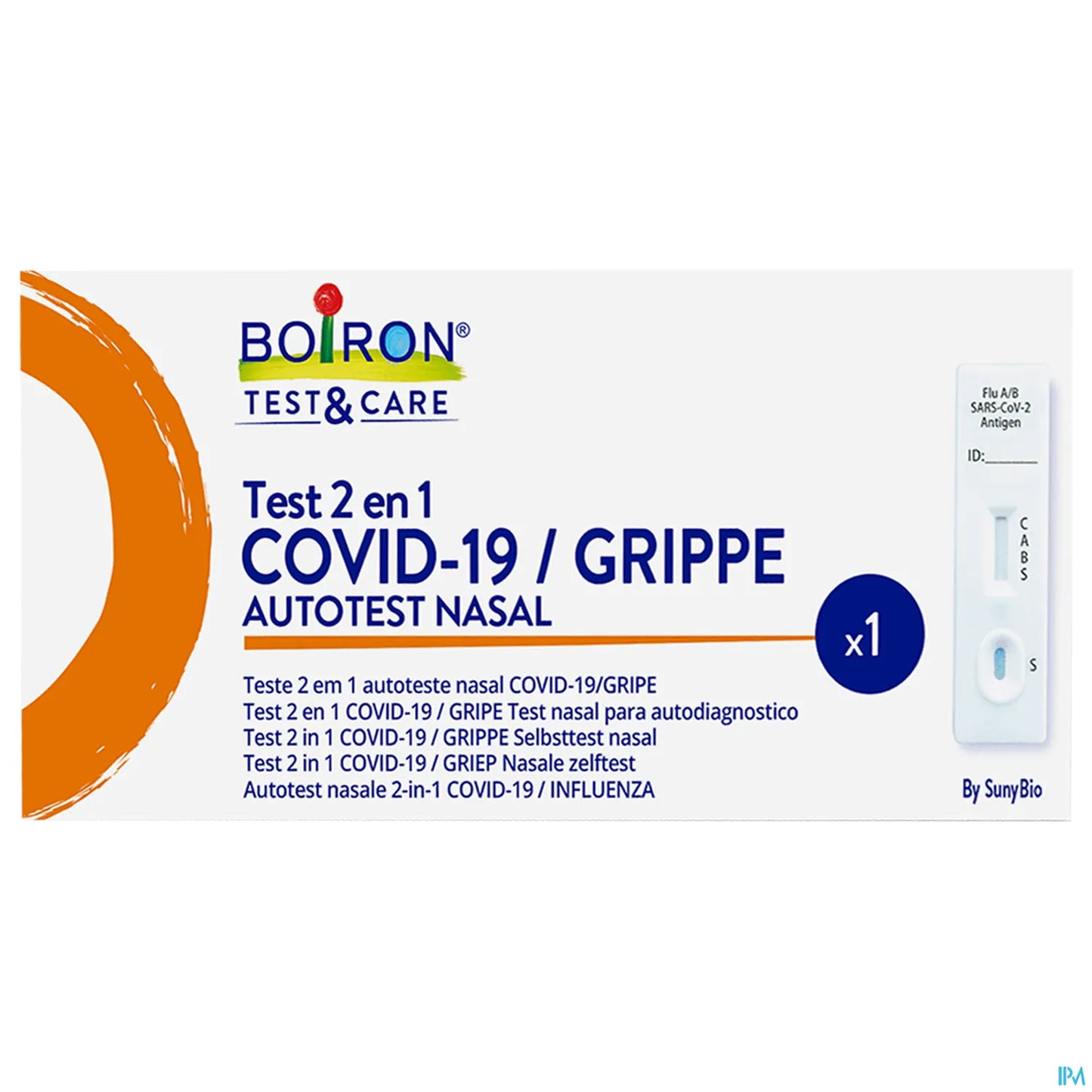 Test&Care Autotest Test Nasal Antigénique Covid-19/Grippe B/1