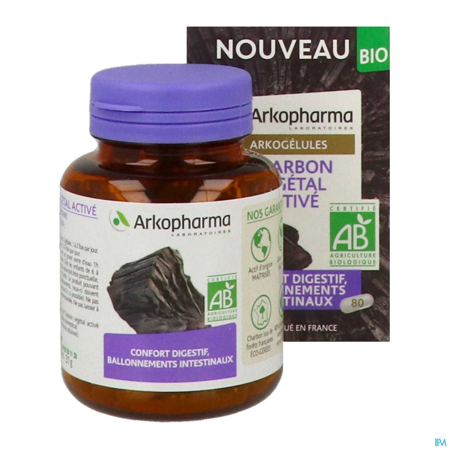 Arkogélules Charbon Végétal Activé Bio 80 Gélules