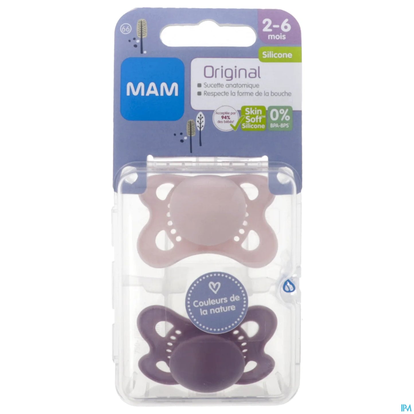 Sucette Origin Naturel Silicone 2 à 6 Mois Lot de 2