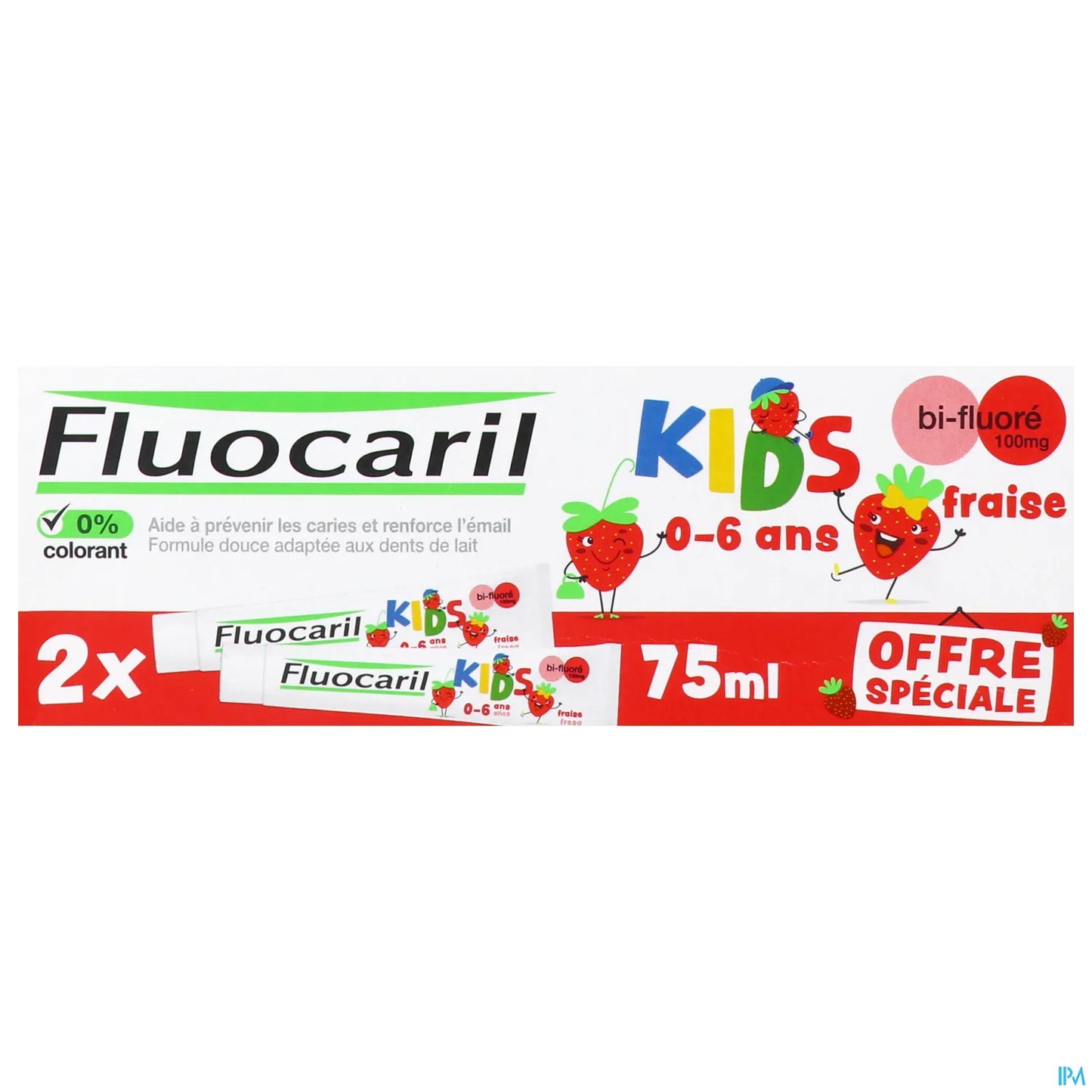 Dentifricio Bi-Fluoruro per Bambini 0-6 Anni Gel alla Fragola Confezione da 2 x 50ml