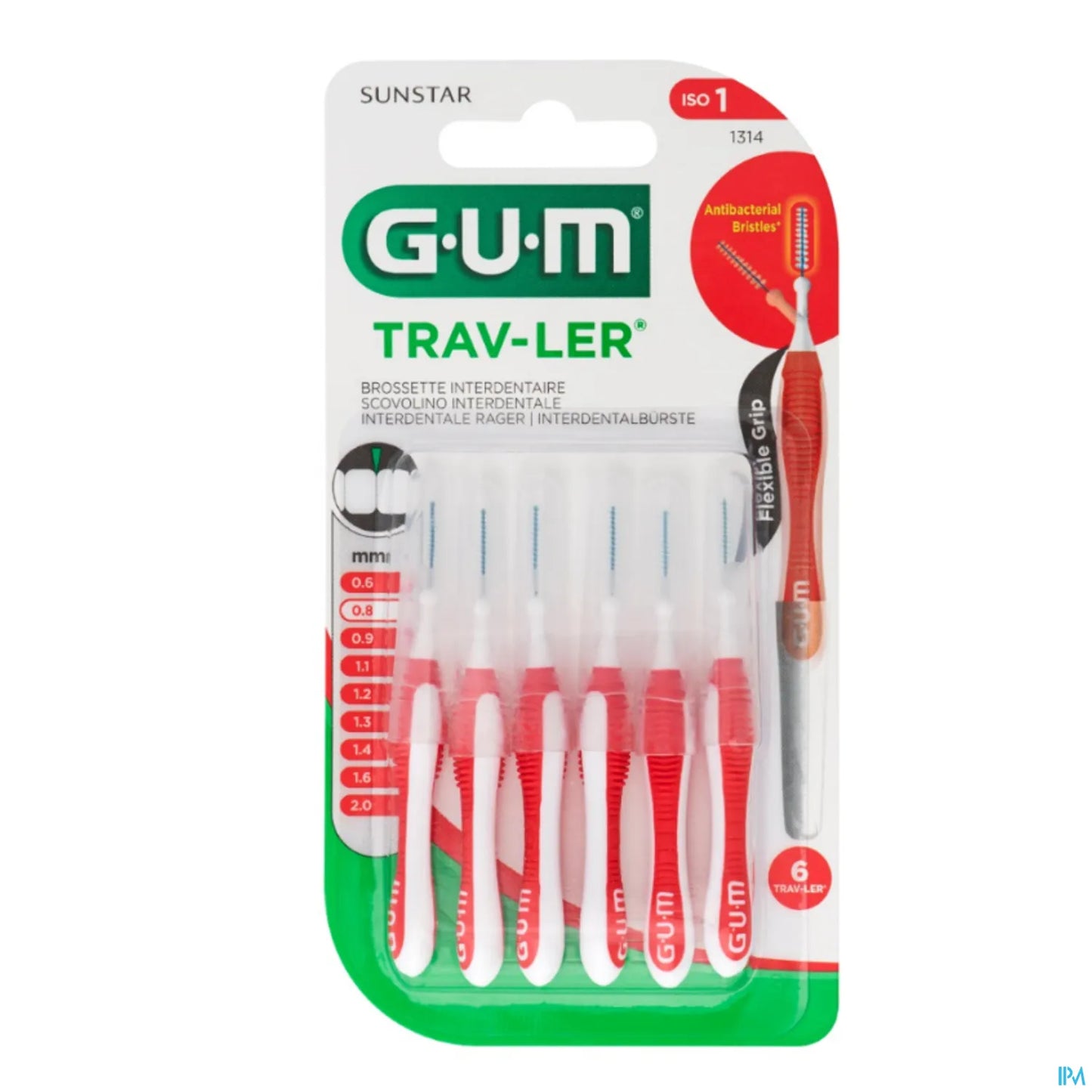 Spazzolini interdentali GUM Trav-Ler 1314 0,8 mm x42