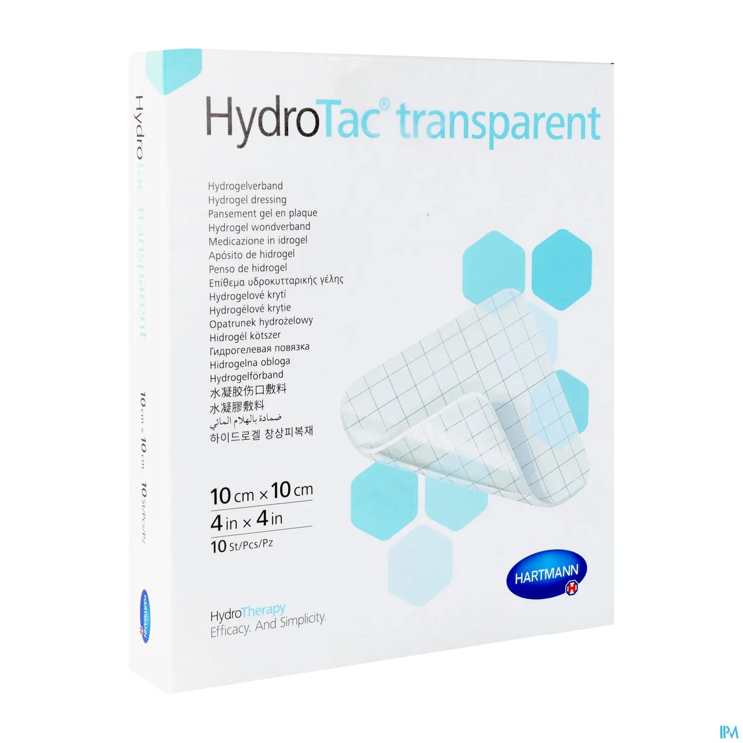 Pansement Gel Transparent Non Adhésif 10x10 cm Boîte de 10