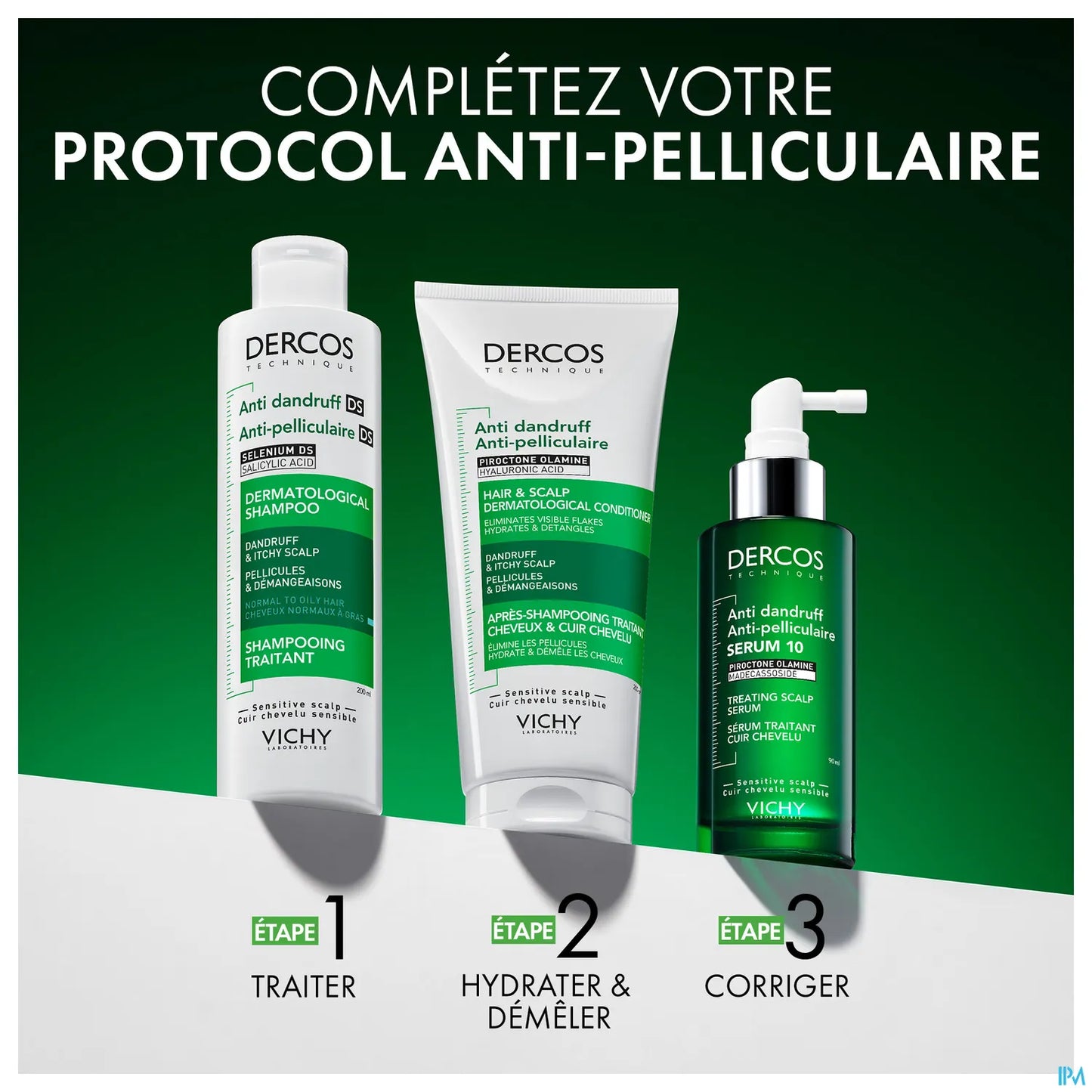 Dercos Anti-Pelliculaire Shampooing Traitant Eco-Recharge Cheveux Gras 400ml