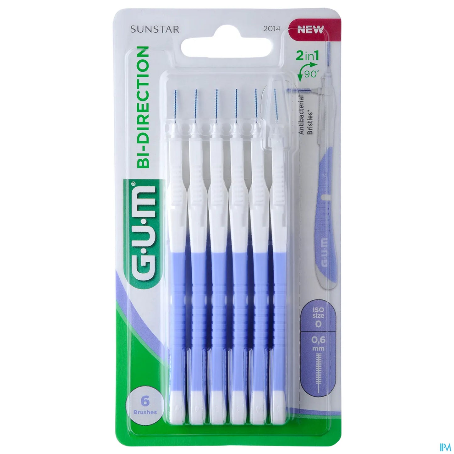Spazzolini interdentali bidirezionali GUM 0,6 mm x6
