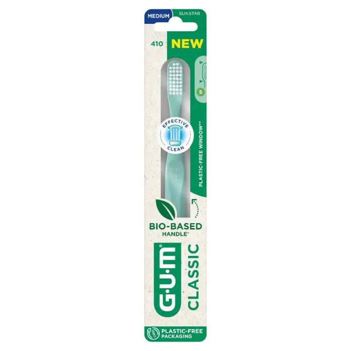 Sunstar GUM Classic 410 Bio-Sourced Medium Compact Toothbrush