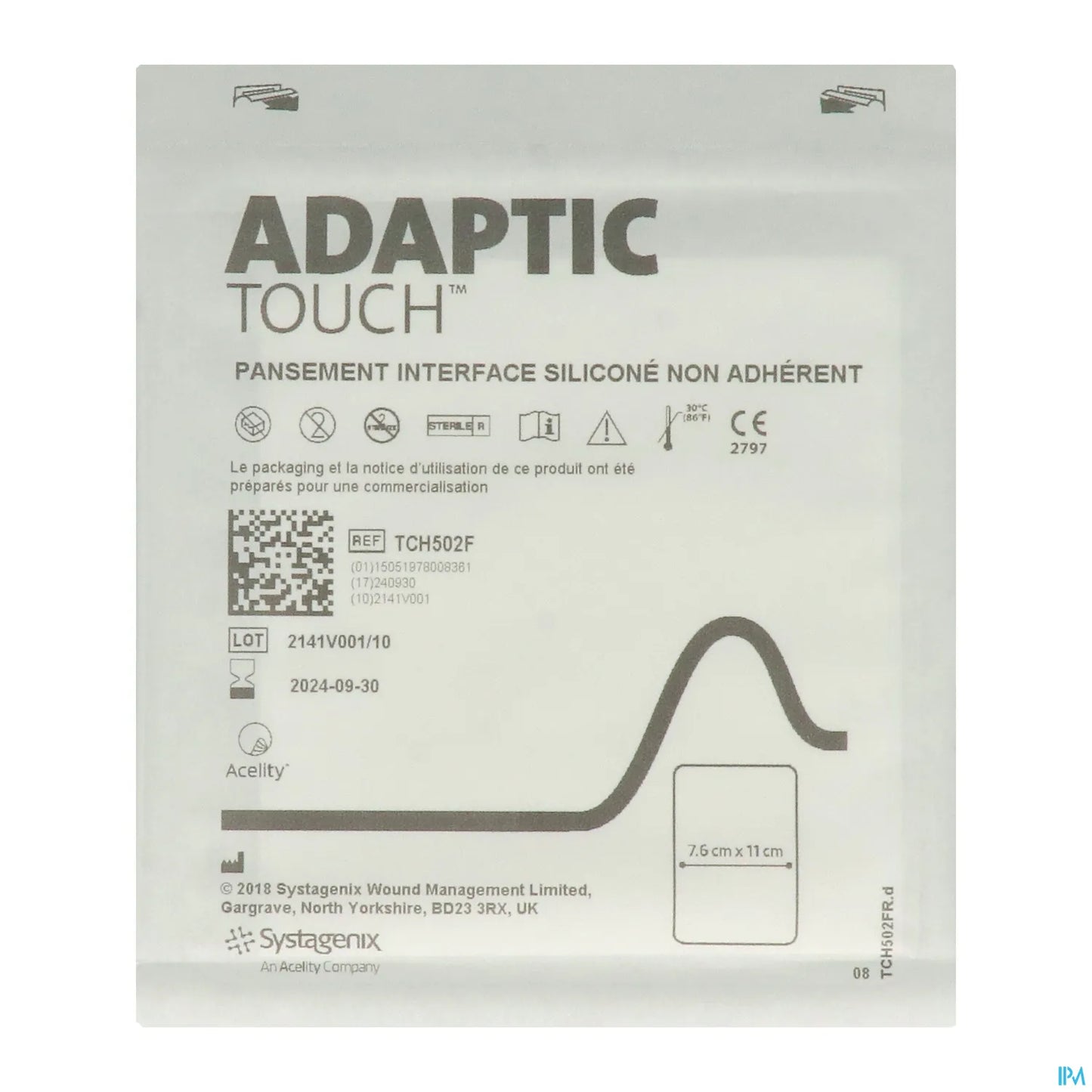 Adaptic Touch Non-Adhesive Silicone Interface Dressing 7.6x11 cm 10 units