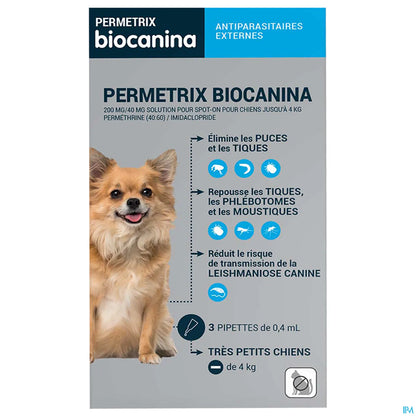 Permetrix Small Dogs 200mg / 40mg Spot On 3 x 0.4ml
