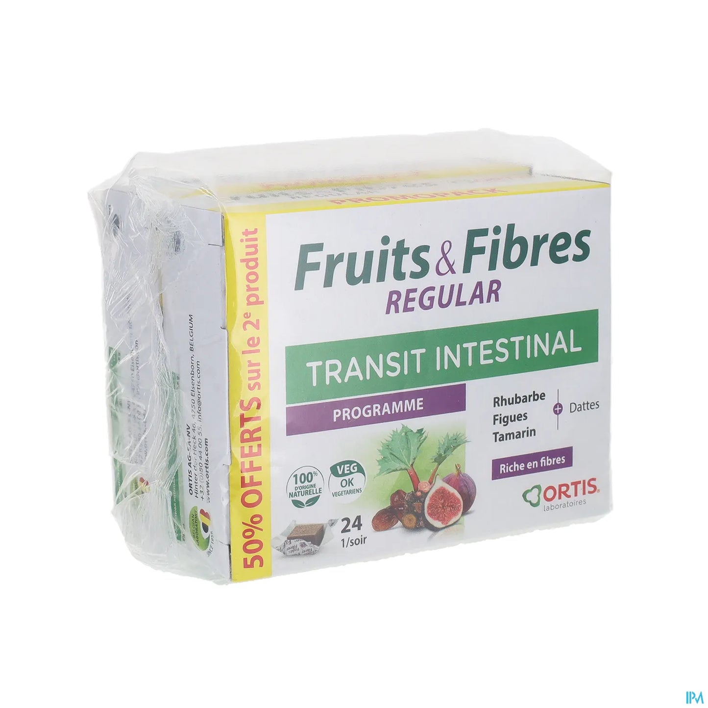 Fruits et Fibres Regular 2 x 24 Cubes à Mâcher