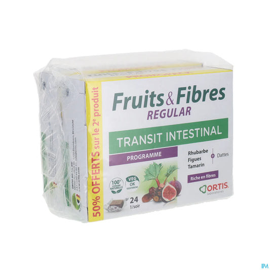 Fruits et Fibres Regular 2 x 24 Cubes à Mâcher