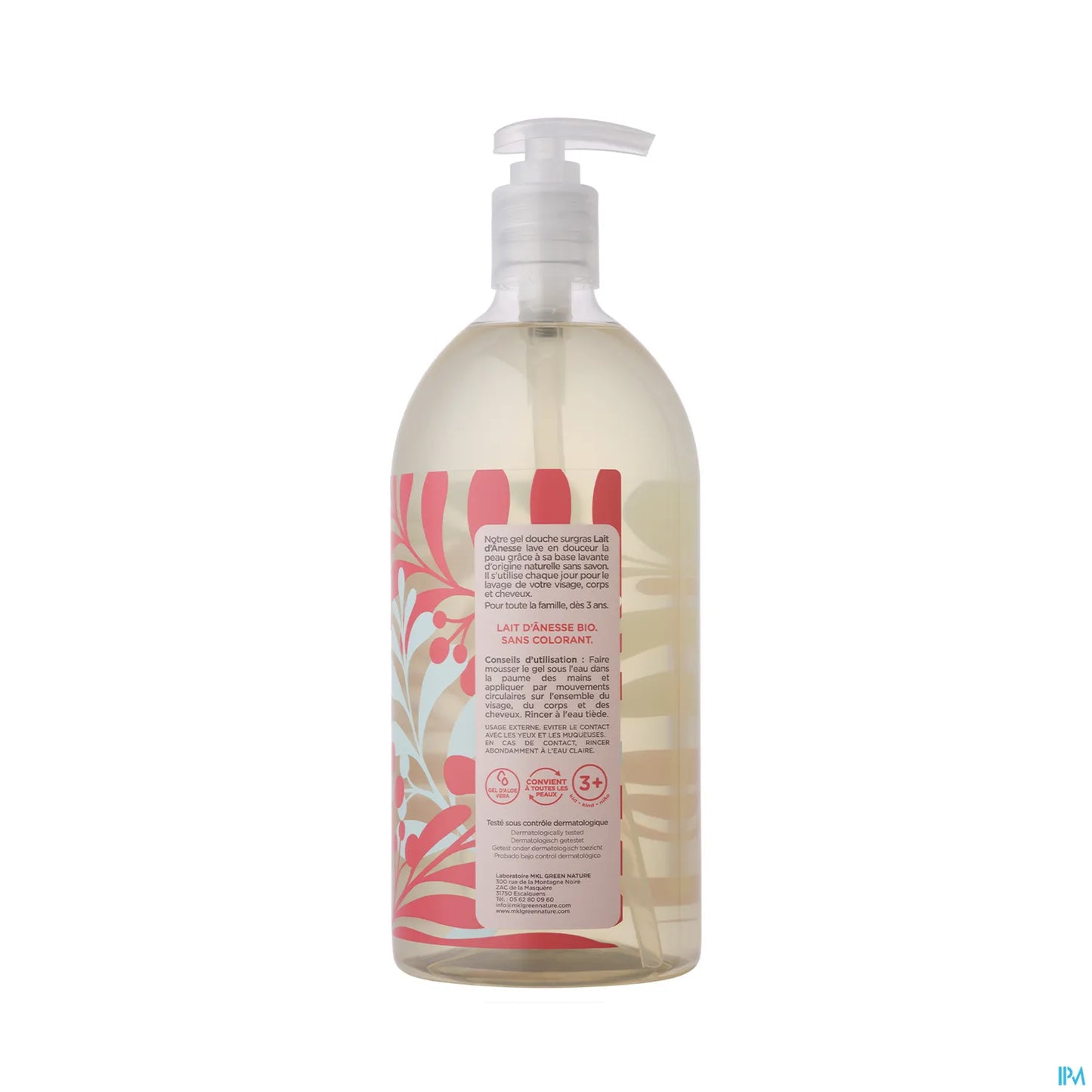 Green Nature Gel Douche Bio Lait d'Ânesse 1L