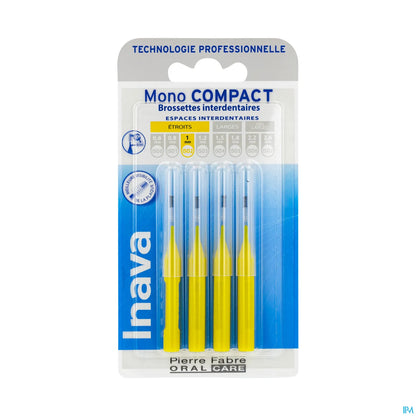 Mono Compact Brossette Jaune Blister de 4