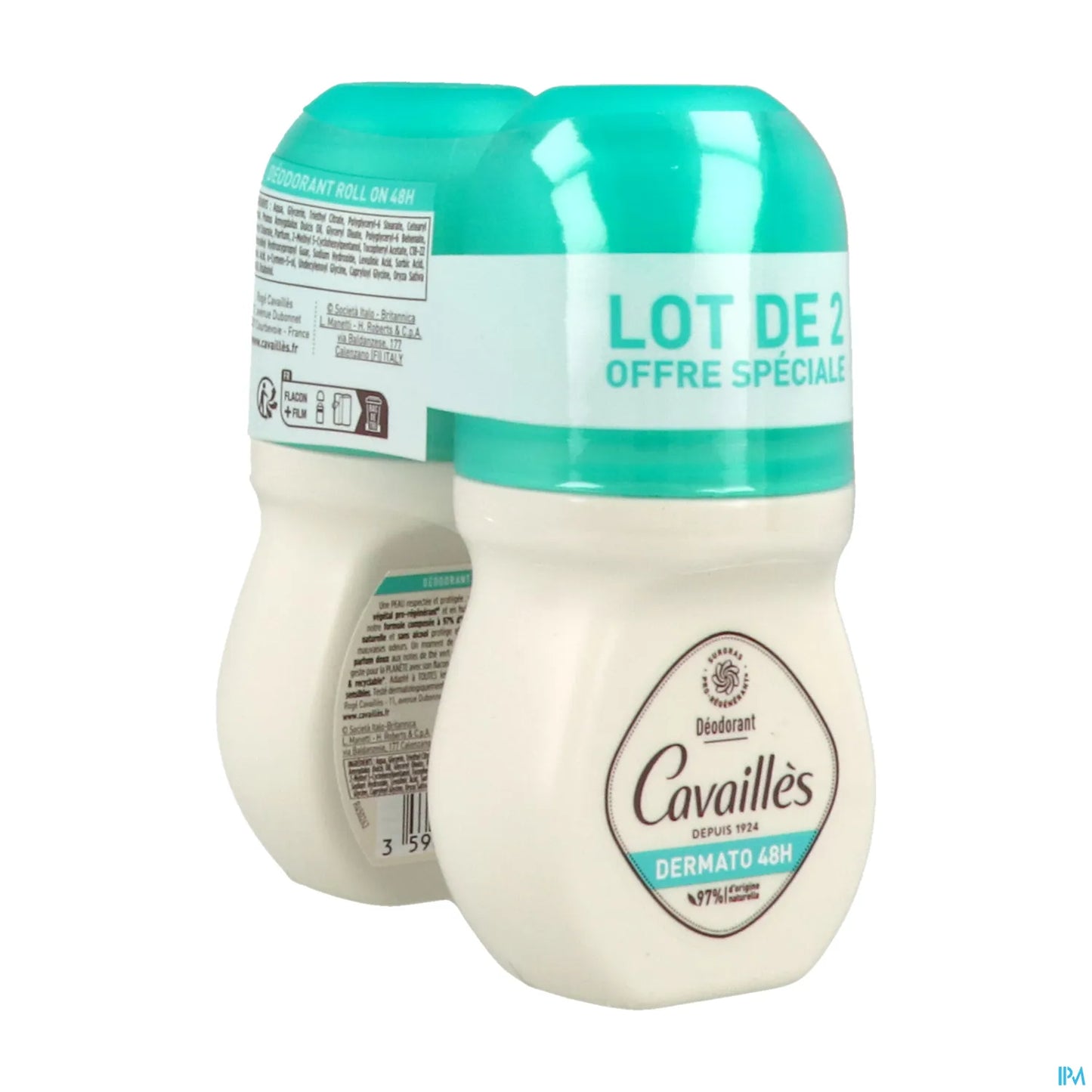 Rogé Cavaillès Dermato 48H Deodorante Roll-On Confezione da 2 x 50 ml