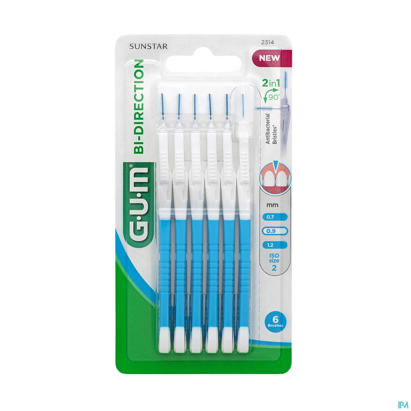 GUM Proxabrush Bidirectional Interdental Brushes 0.9mm x 6