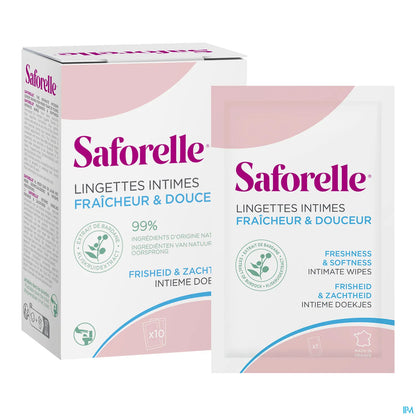 Lingettes Intimes Biodégradables Fraîcheur et Douceur Boîte de 10 Sachets