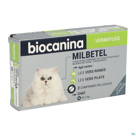 Milbetel Wormer 16 mg/40 mg For Cats 2 Tablets