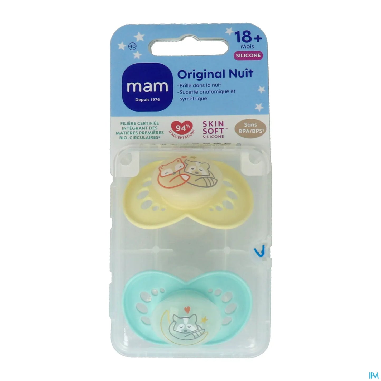 Sucette Original Nuit Silicone +18 Mois Lot de 2