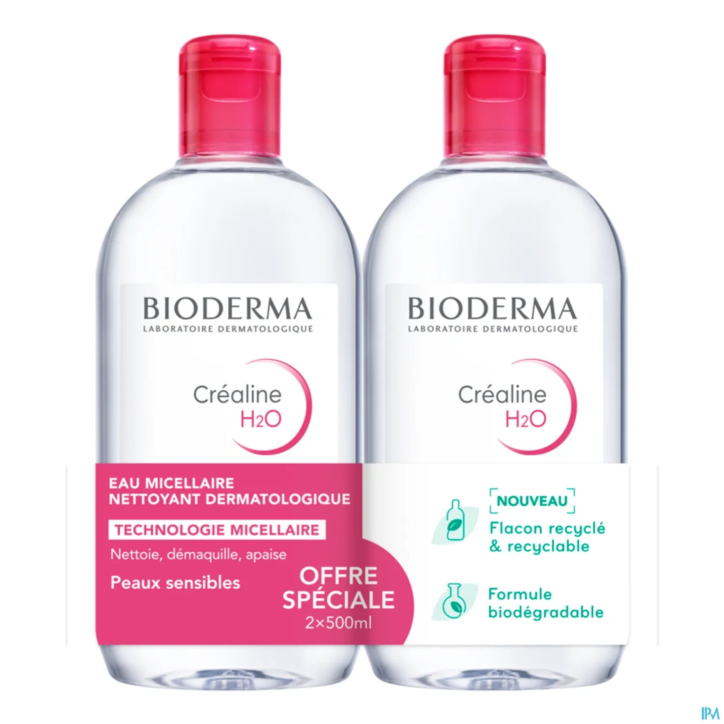 Créaline H2O L'Eau Micellaire Originale Lot de 2 X 500 Ml