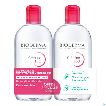 Créaline H2O L'Eau Micellaire Originale Lot de 2 X 500 Ml