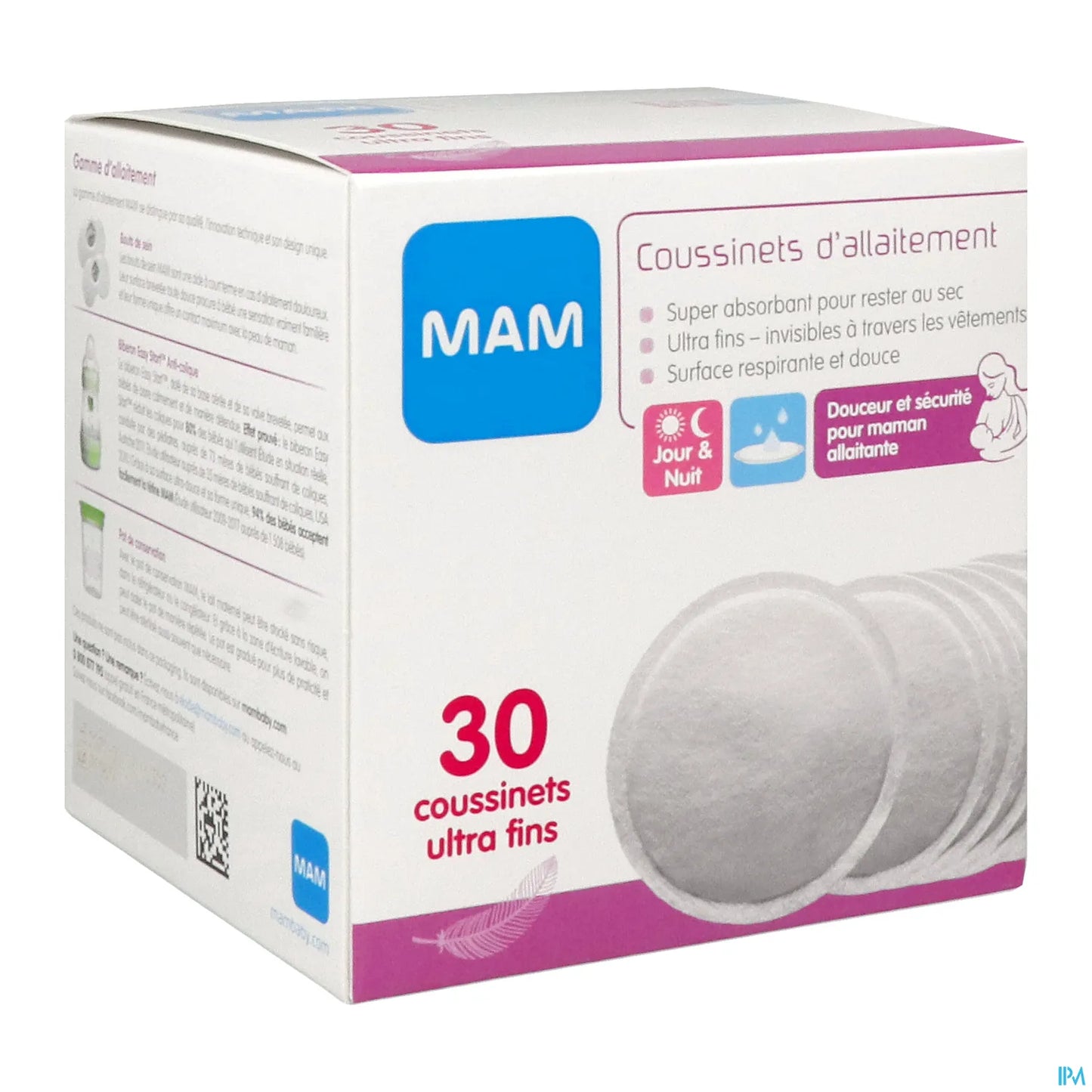 Scatola da 30 assorbenti per l'allattamento ultra assorbenti e adesivi