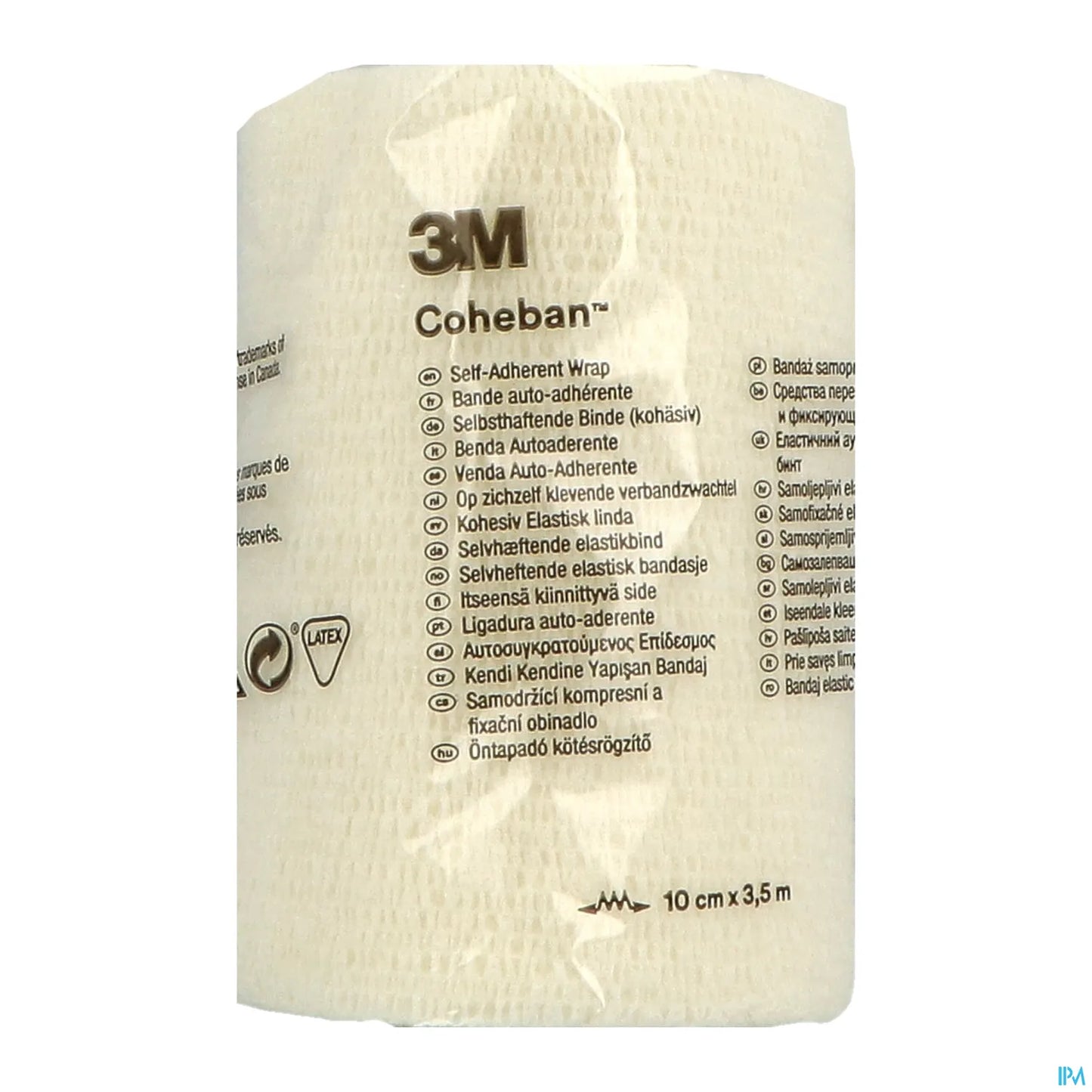 Benda di supporto coesiva Coheban bianca 10 cm x 3,5 m