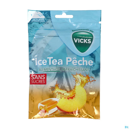 Vicks Bonbons Ice Tea Pêche Sans Sucre 72 g