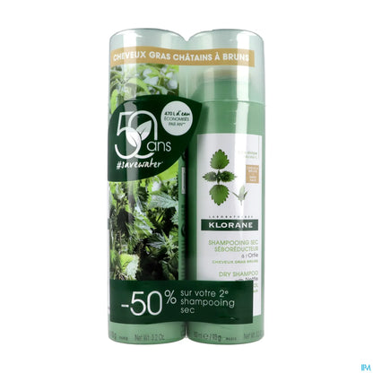 Nettle Dry Shampoo for Light Brown Hair 2x150ml