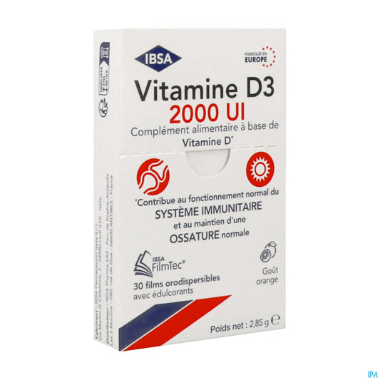 FilmTec Vitamine D3 2000UI 50µg 30 Films Orodispersibles
