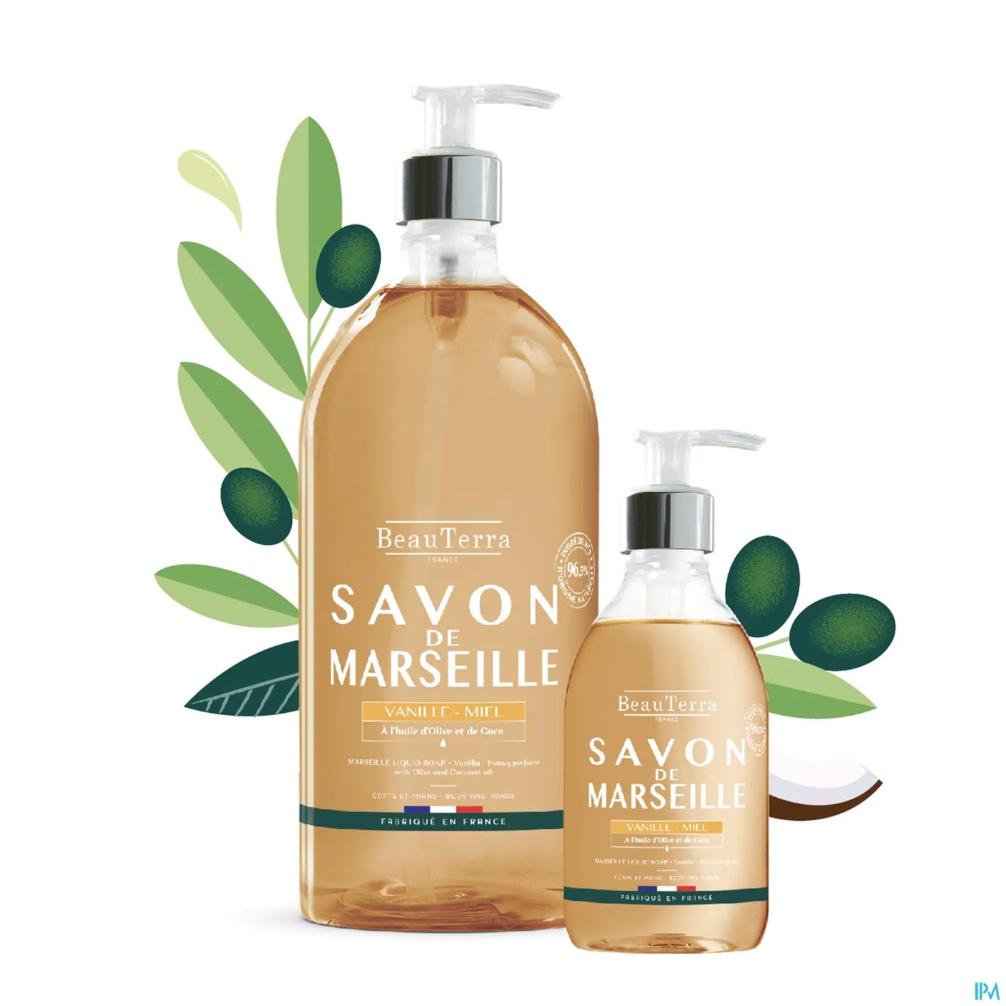 Sapone di Marsiglia al miele e vaniglia per corpo e mani 1L