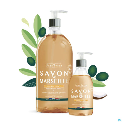 Sapone di Marsiglia al miele e vaniglia per corpo e mani 1L