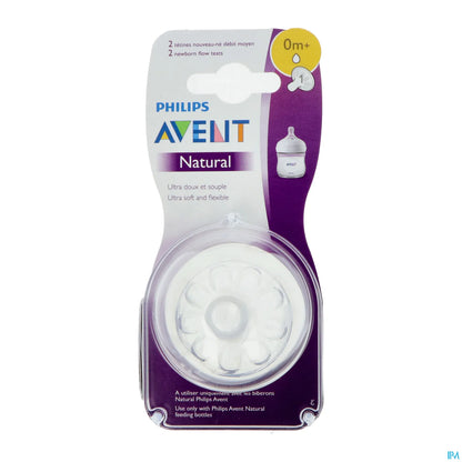 Philips Avent Natural Medium Flow Newborn Teats 0m+ X2