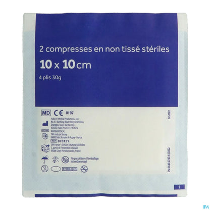 Compressa sterile in tessuto non tessuto 10x10 cm 50 buste da 2