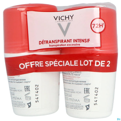 Déodorant Anti-Transpirant Roll-On 72H Transpiration Excessive 2x50ml