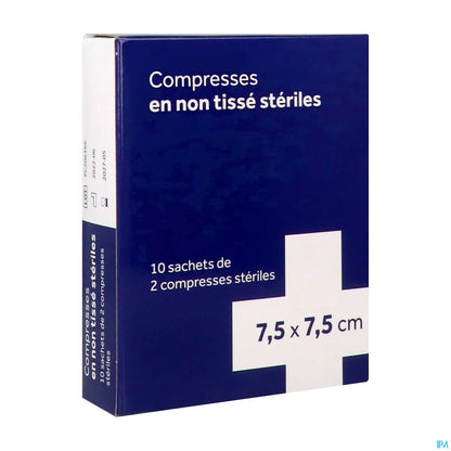 Sterile Non-Woven Compress 7.5x7.5 cm 10 Bags of 2