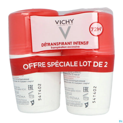 Déodorant Anti-Transpirant Roll-On 72H Transpiration Excessive 2x50ml