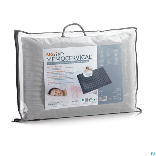 Biosynex Oreiller Mémocervical Gris 40 x 60 cm