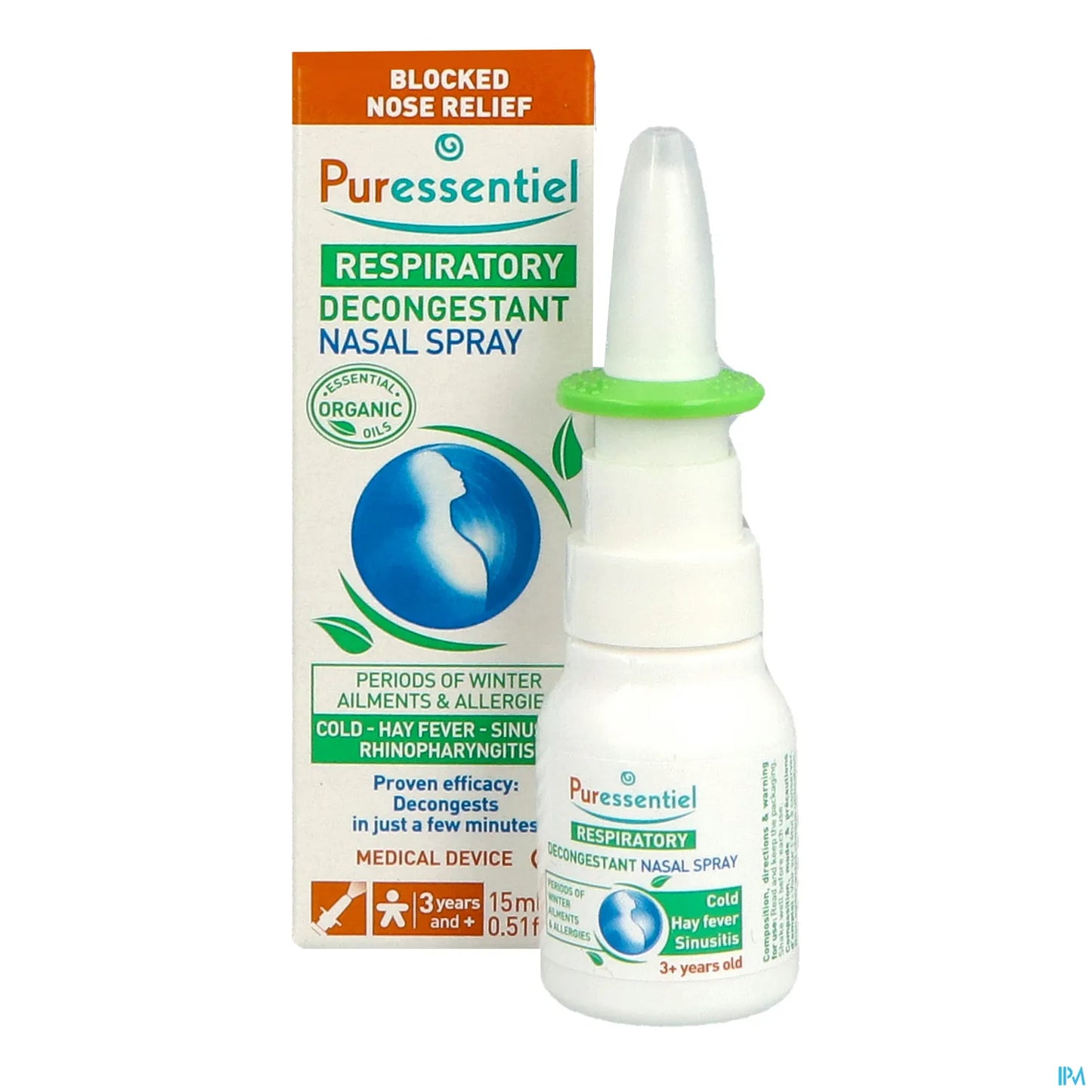 Spray nasale decongestionante biologico per le vie respiratorie 15 ml