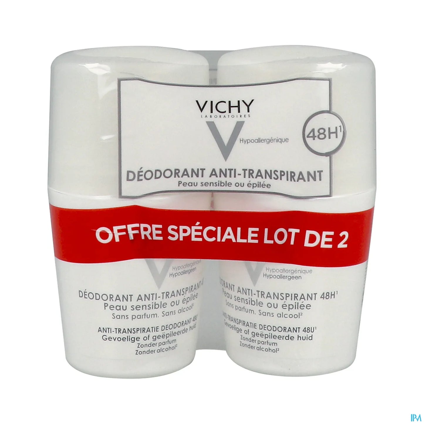 Deodorante antitraspirante 48 ore per pelli sensibili o senza peli Roll-On 2x50ml