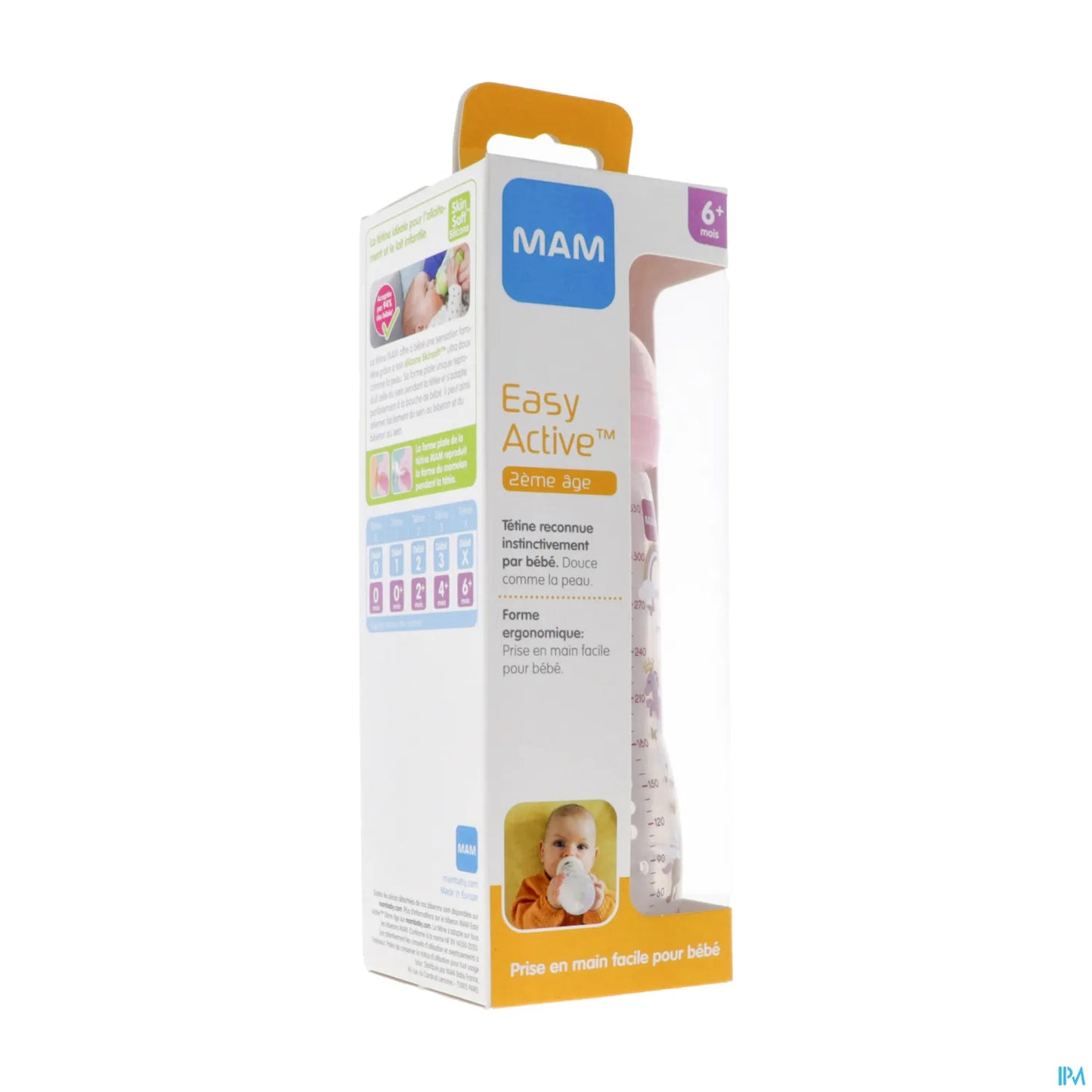 Biberon Easy Active 2ème Âge Rose 330ml