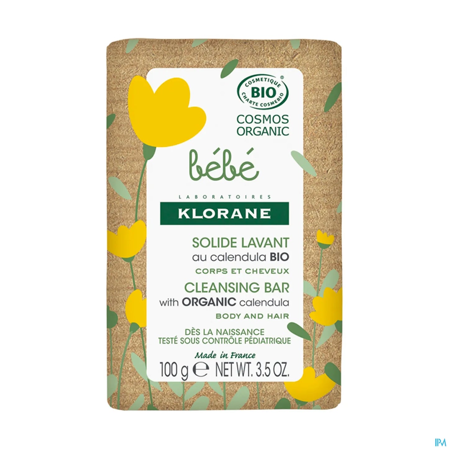 Bebe Bio Savon Solide Nettoyant avec Calendula Organique 100g