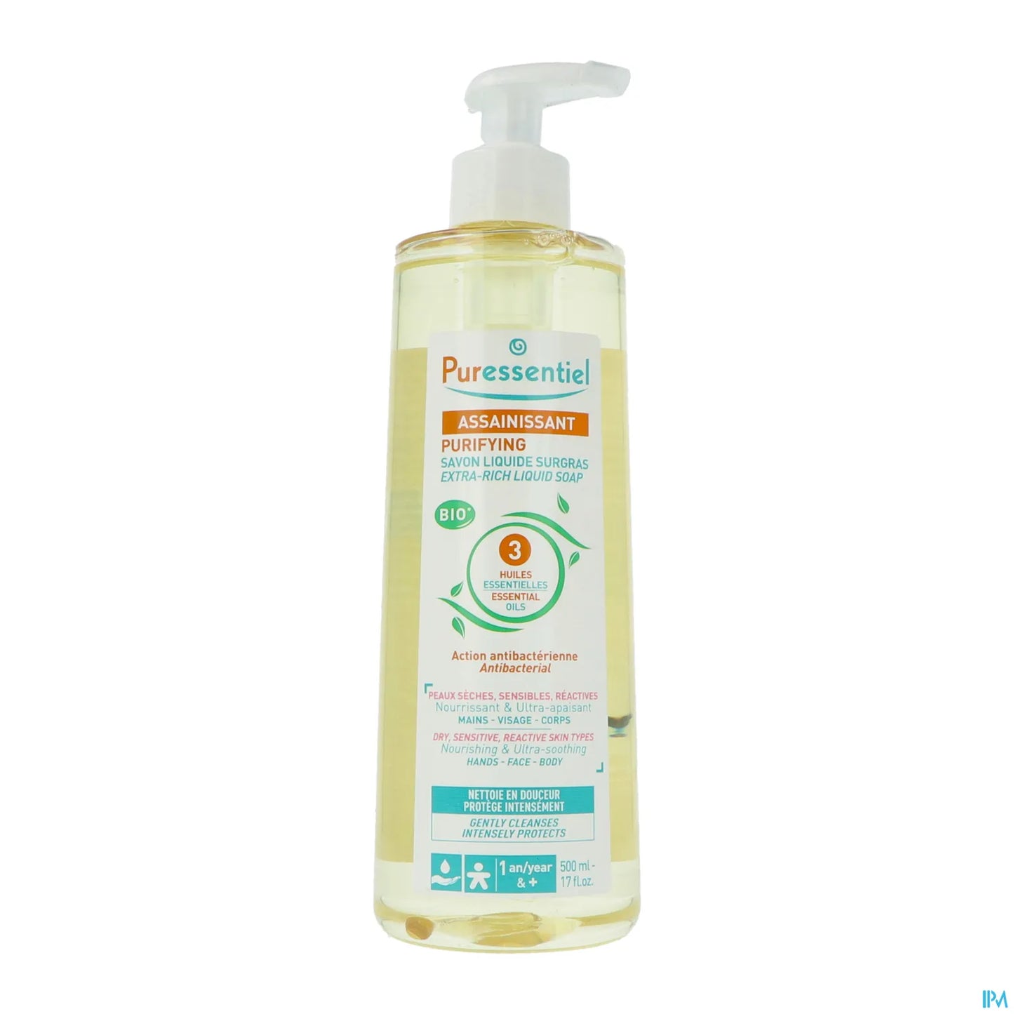 Sapone igienizzante supergrasso biologico con 3 oli essenziali 500 ml