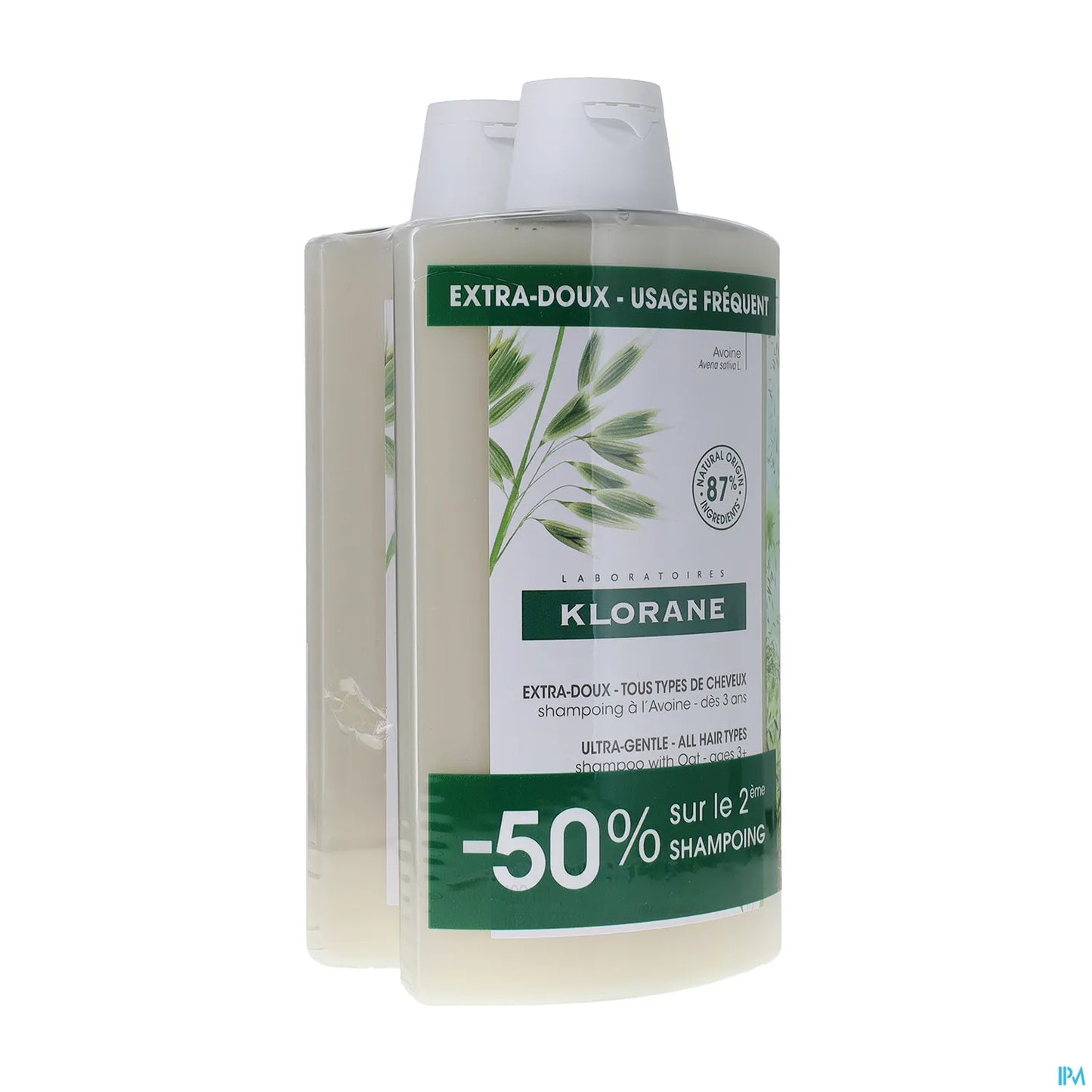 Klorane Shampoing à l'Avoine Bio 2 x 400 mL