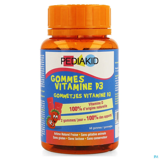Ineldea Pediakid Vitamin D3 Strawberry Gummies 60