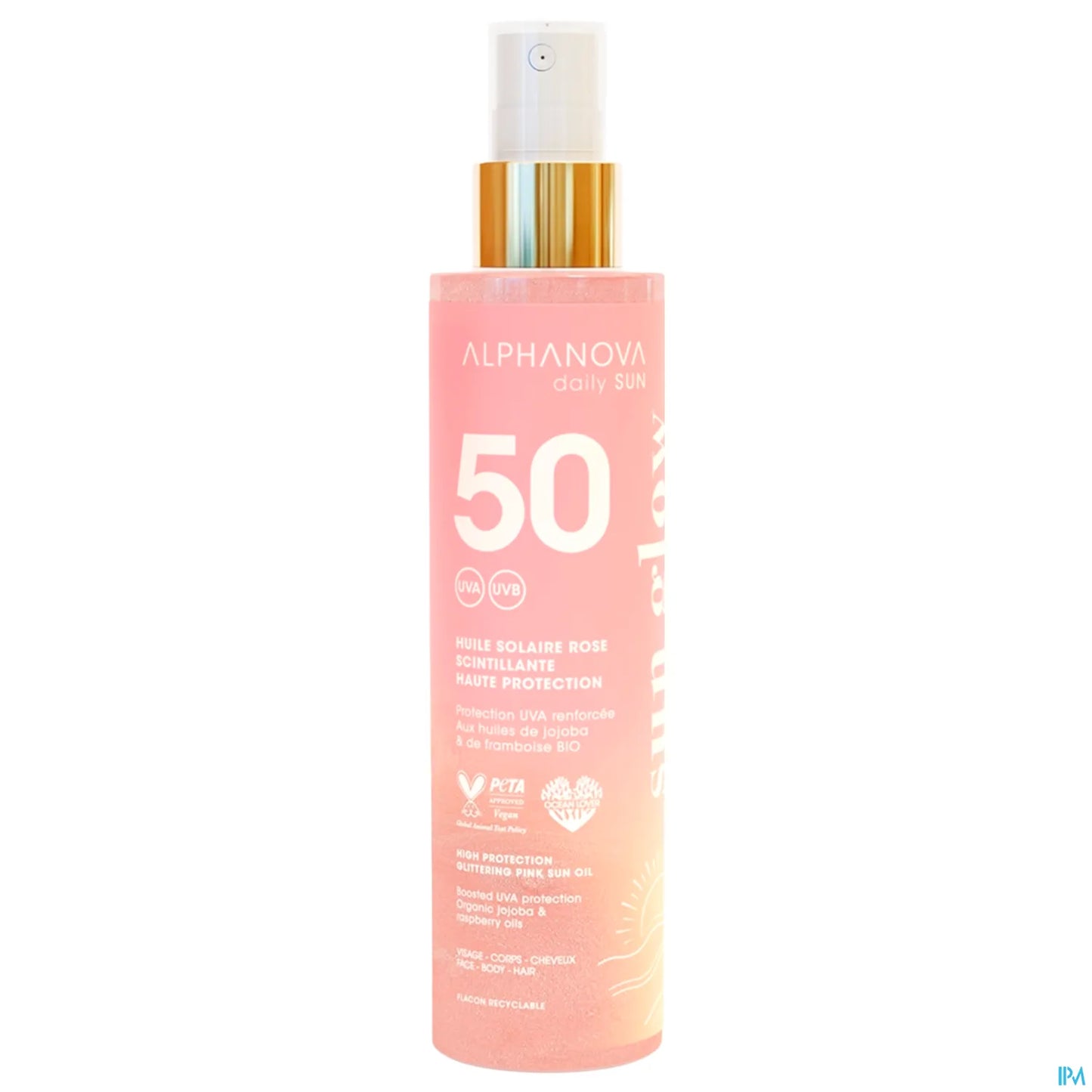 Olio solare alla rosa scintillante SPF50 125 ml