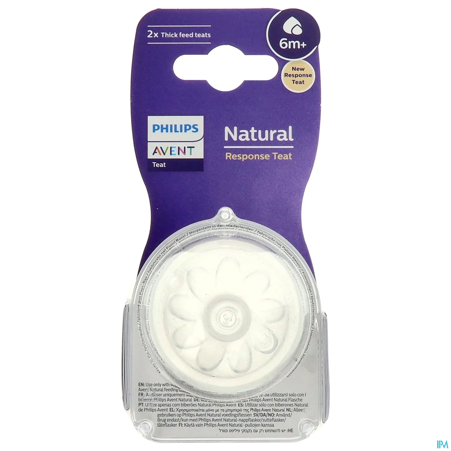 Philips Avent Natural Response Silicone Tétine 6m+ pour Liquides Épais - Pack de 2