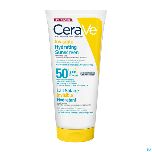CeraVe Lait Solaire Invisible Hydratant Protection Solaire 50+ 75 mL