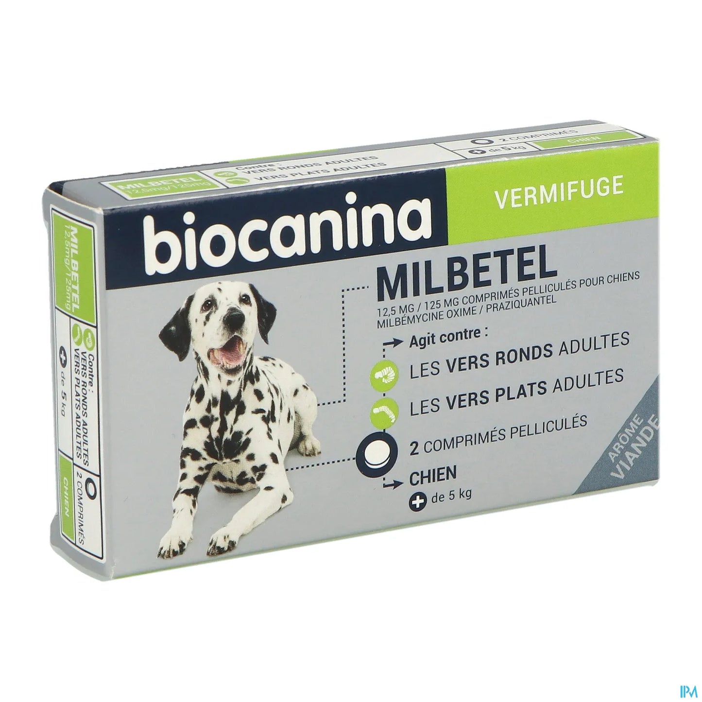 Milbetel Vermifuge Pour Chiens 12.5 mg/125 mg 2 Comprimés