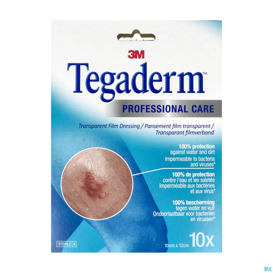 Tegaderm Pansement Film Polyuréthane Transparent 10 x 12 cm Boîte 10